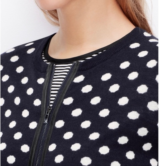 Ann Taylor Polka Dot Cashmere Blend Cardigan ST - Picture 3 of 8